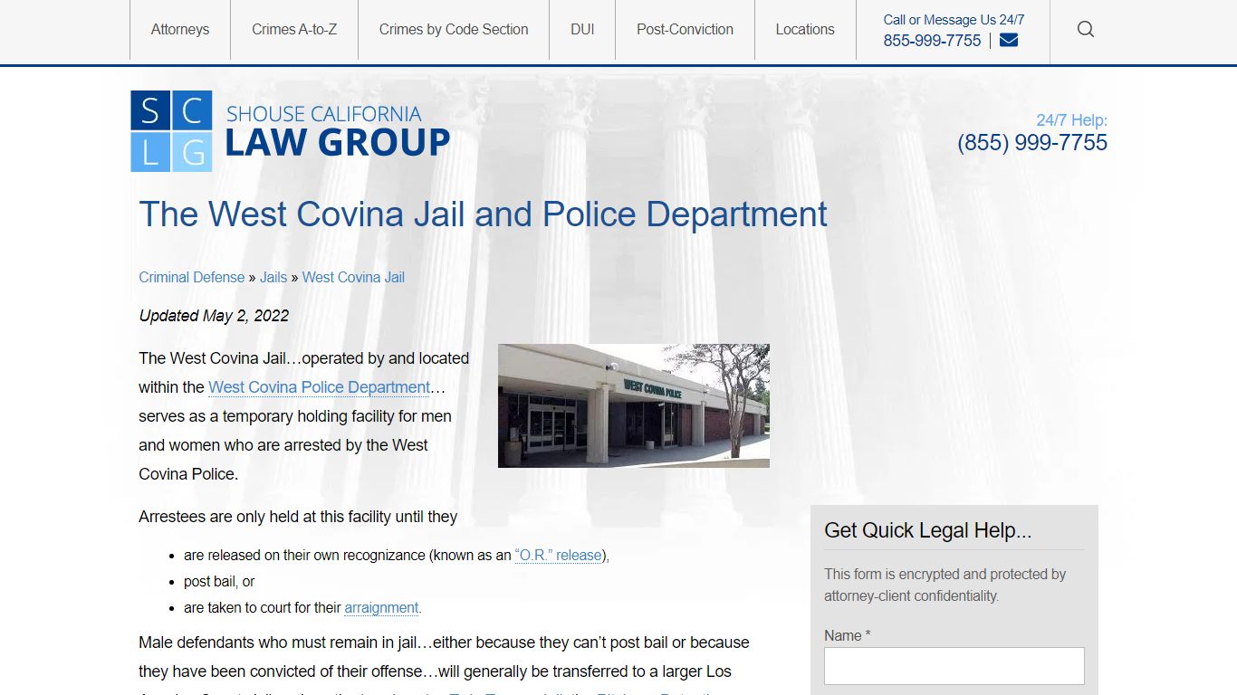 The West Covina Jail | Inmate, Booking, Bail, Release ...