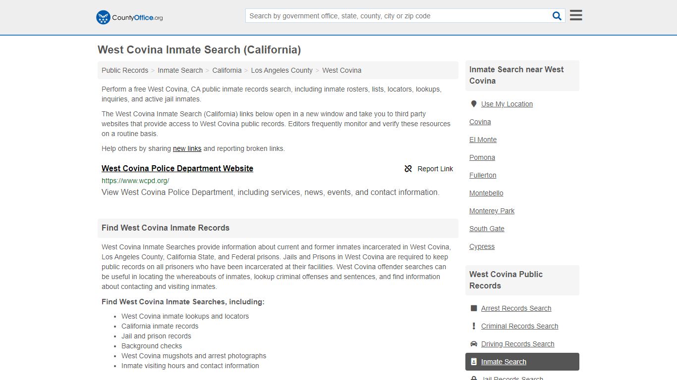 Inmate Search - West Covina, CA (Inmate Rosters & Locators)
