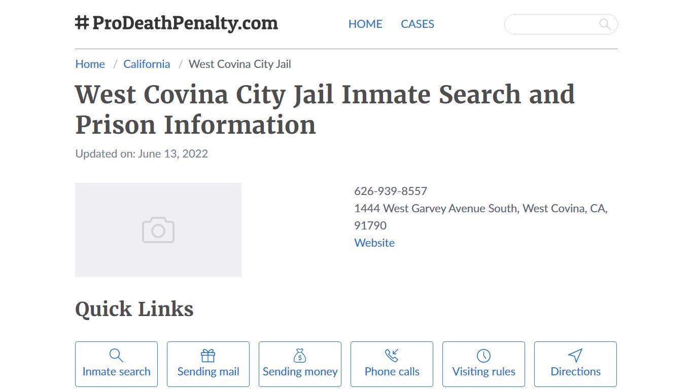 West Covina City Jail Inmate Search, Visitation, Phone no ...